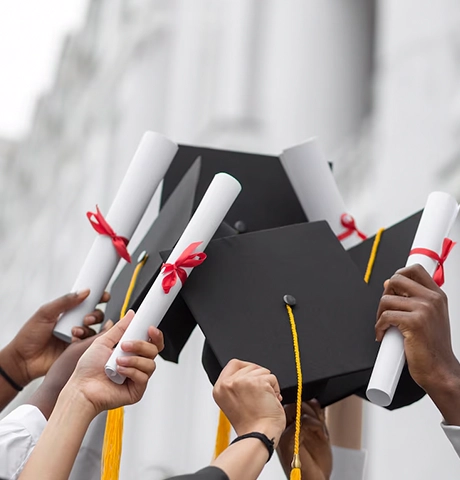 Graduates celebrating success with study abroad consultants in Kochi